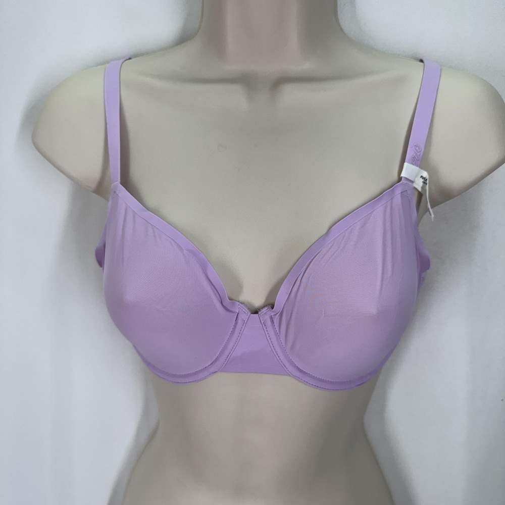Aerie Womens SMOOTHEZ Mesh Unlined Bra Purple Wash 34D Underwire Full Coverage